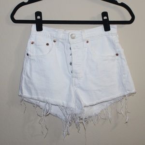 24 Levi White Denim Cutoffs